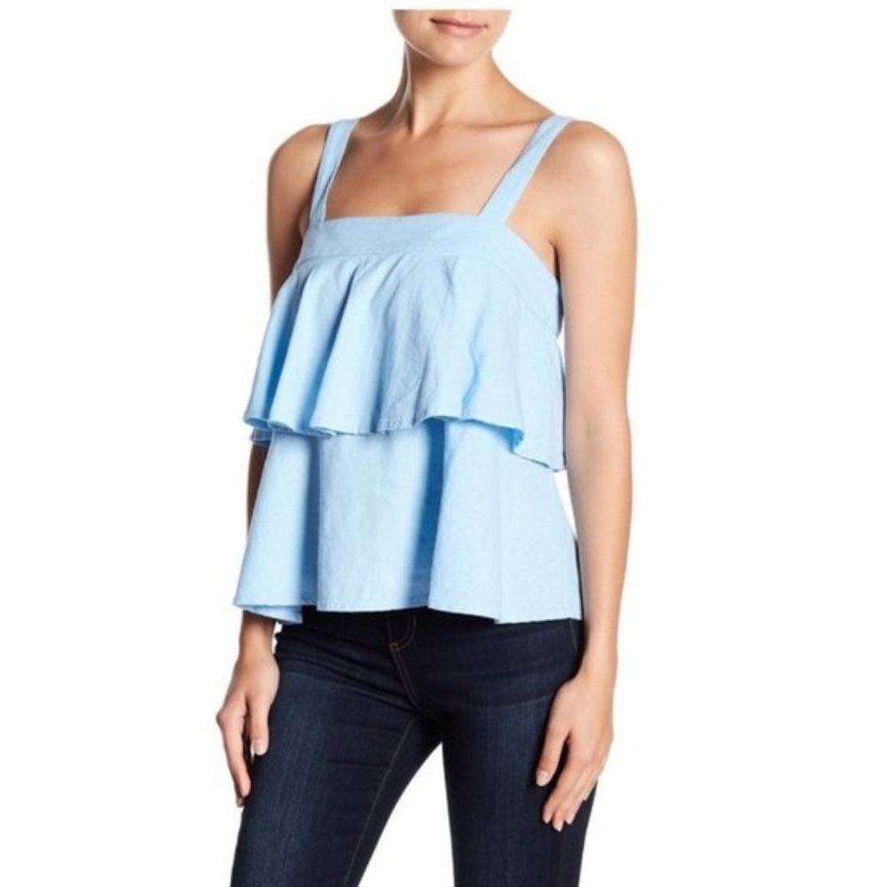 Abound Tiered Linen Blend Tank